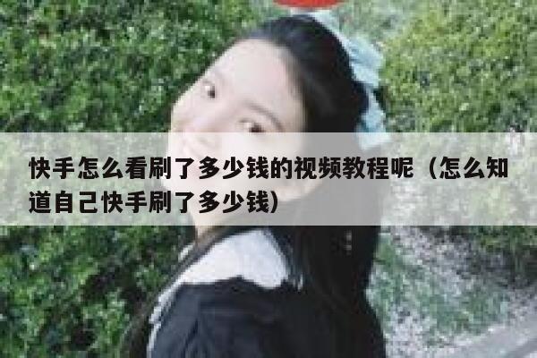 快手怎么看刷了多少钱的视频教程呢（怎么知道自己快手刷了多少钱） 第1张