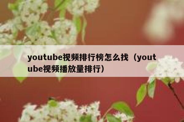 youtube视频排行榜怎么找（youtube视频播放量排行） 第1张