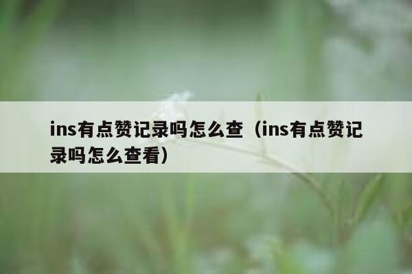 ins有点赞记录吗怎么查（ins有点赞记录吗怎么查看） 第1张