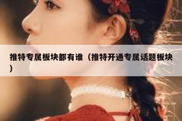 推特专属板块都有谁（推特开通专属话题板块） 第1张