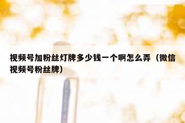 视频号加粉丝灯牌多少钱一个啊怎么弄(微信视频号粉丝牌) 第1张 视频号加粉丝灯牌多少钱一个啊怎么弄(微信视频号粉丝牌) 第1张