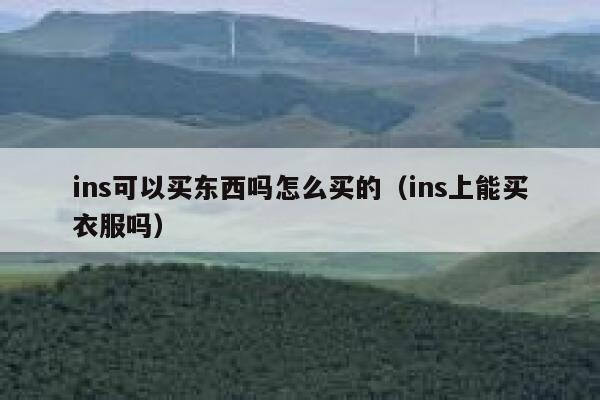 ins可以买东西吗怎么买的(ins上能买衣服吗) 第1张 ins可以买东西吗怎么买的(ins上能买衣服吗) 第1张