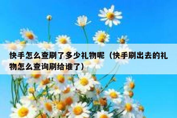 快手怎么查刷了多少礼物呢(快手刷出去的礼物怎么查询刷给谁了) 第1张 快手怎么查刷了多少礼物呢(快手刷出去的礼物怎么查询刷给谁了) 第1张