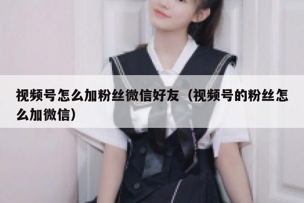 视频号怎么加粉丝微信好友（视频号的粉丝怎么加微信） 第1张