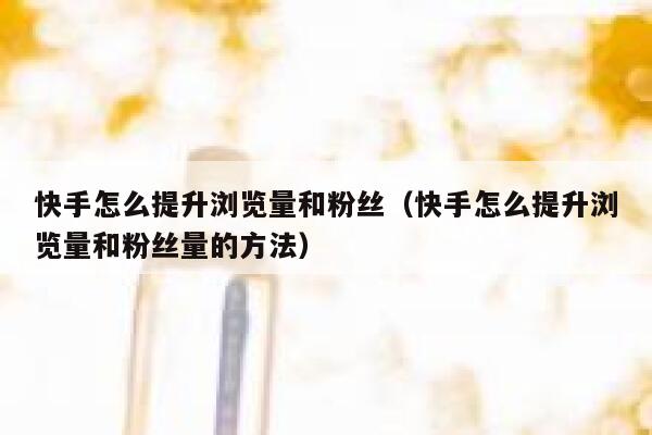 快手怎么提升浏览量和粉丝(快手怎么提升浏览量和粉丝量的方法) 第1张 快手怎么提升浏览量和粉丝(快手怎么提升浏览量和粉丝量的方法) 第1张