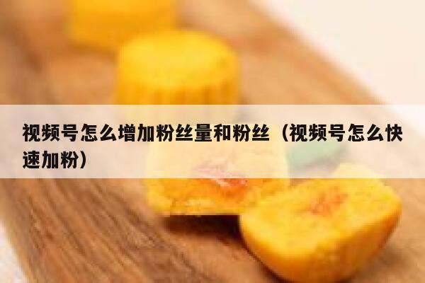 视频号怎么增加粉丝量和粉丝（视频号怎么快速加粉） 第1张