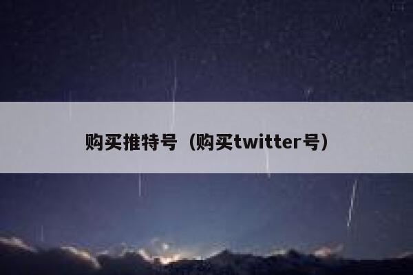 购买推特号（购买twitter号） 第1张