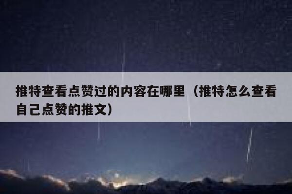 推特查看点赞过的内容在哪里（推特怎么查看自己点赞的推文） 第1张