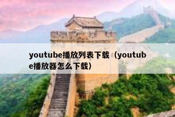 youtube播放列表下载（youtube播放器怎么下载） 第1张