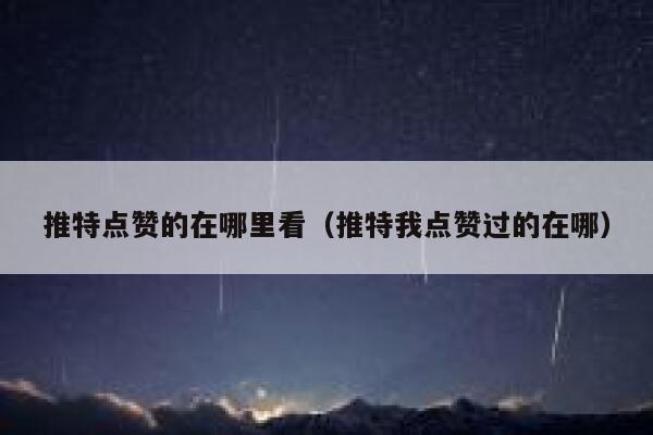 推特点赞的在哪里看（推特我点赞过的在哪） 第1张