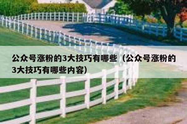 公众号涨粉的3大技巧有哪些（公众号涨粉的3大技巧有哪些内容） 第1张