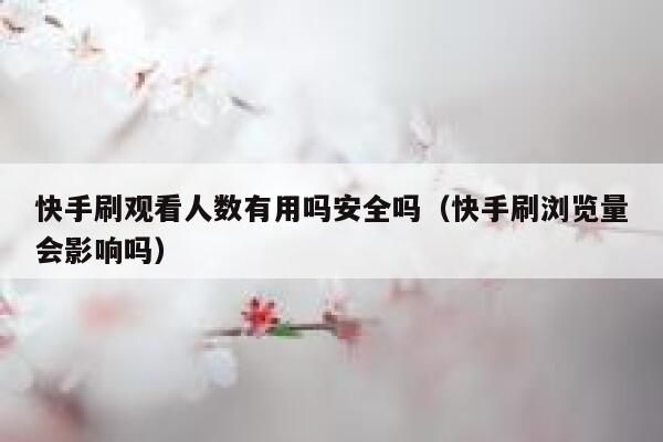 快手刷观看人数有用吗安全吗（快手刷浏览量会影响吗） 第1张