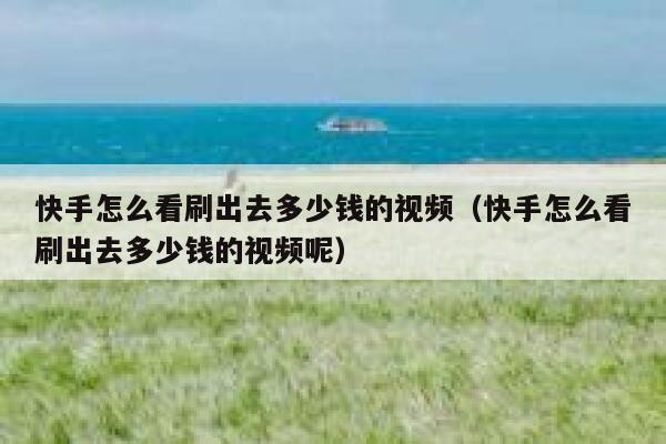 快手怎么看刷出去多少钱的视频（快手怎么看刷出去多少钱的视频呢） 第1张