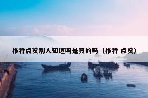 推特点赞别人知道吗是真的吗（推特 点赞） 第1张