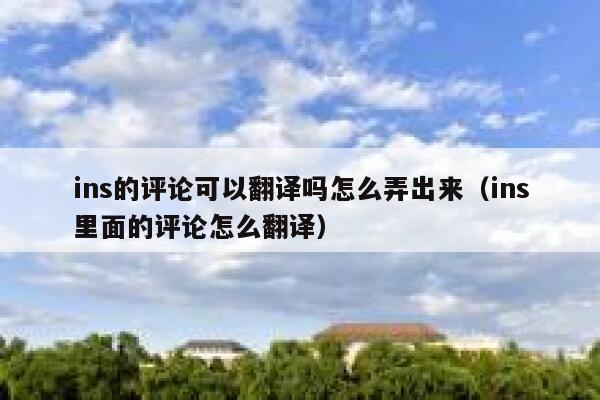 ins的评论可以翻译吗怎么弄出来（ins里面的评论怎么翻译） 第1张