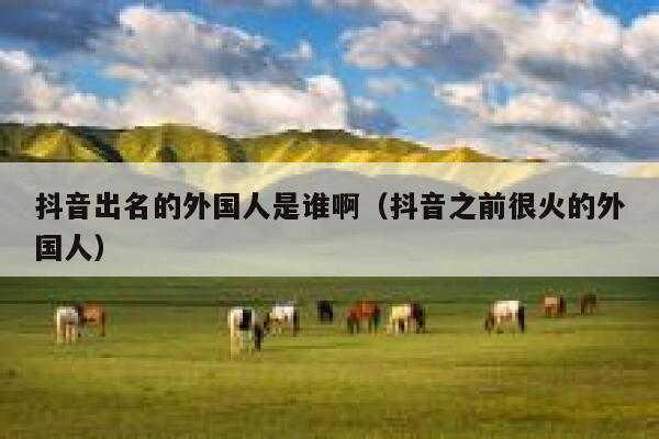 抖音出名的外国人是谁啊（抖音之前很火的外国人） 第1张