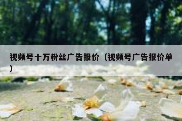 视频号十万粉丝广告报价(视频号广告报价单) 第1张 视频号十万粉丝广告报价(视频号广告报价单) 第1张