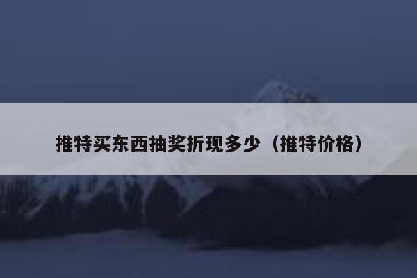 推特买东西抽奖折现多少（推特价格） 第1张