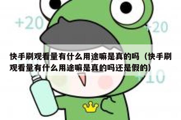 快手刷观看量有什么用途嘛是真的吗（快手刷观看量有什么用途嘛是真的吗还是假的） 第1张