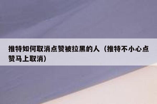 推特如何取消点赞被拉黑的人(推特不小心点赞马上取消) 第1张 推特如何取消点赞被拉黑的人(推特不小心点赞马上取消) 第1张
