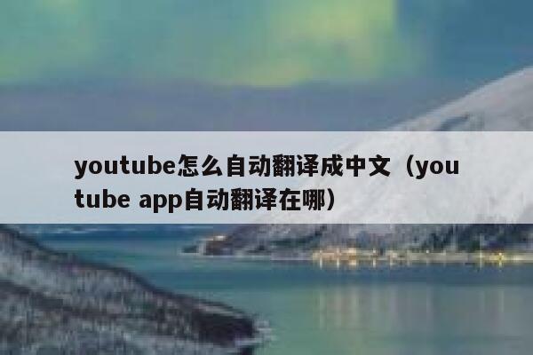 youtube怎么自动翻译成中文（youtube app自动翻译在哪） 第1张