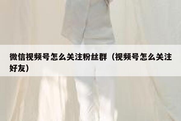 微信视频号怎么关注粉丝群（视频号怎么关注好友） 第1张
