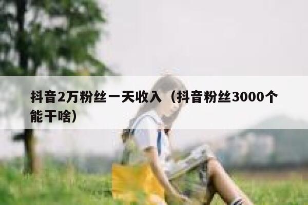 抖音2万粉丝一天收入(抖音粉丝3000个能干啥) 第1张 抖音2万粉丝一天收入(抖音粉丝3000个能干啥) 第1张