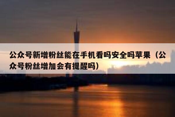 公众号新增粉丝能在手机看吗安全吗苹果（公众号粉丝增加会有提醒吗） 第1张