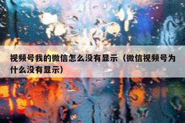视频号我的微信怎么没有显示（微信视频号为什么没有显示） 第1张