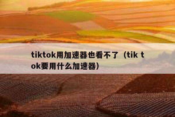 tiktok用加速器也看不了(tik tok要用什么加速器) 第1张 tiktok用加速器也看不了(tik tok要用什么加速器) 第1张