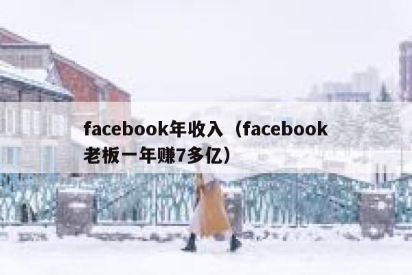 facebook年收入（facebook老板一年赚7多亿） 第1张
