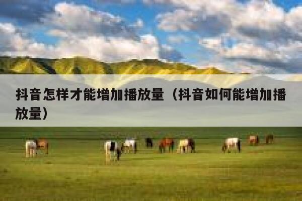 抖音怎样才能增加播放量(抖音如何能增加播放量) 第1张 抖音怎样才能增加播放量(抖音如何能增加播放量) 第1张