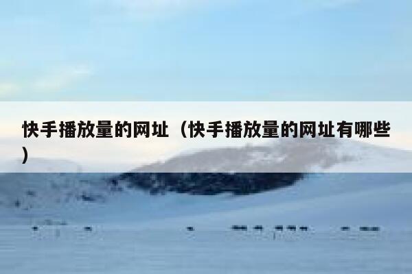 快手播放量的网址(快手播放量的网址有哪些) 第1张 快手播放量的网址(快手播放量的网址有哪些) 第1张