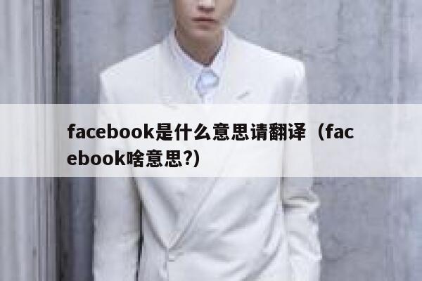 facebook是什么意思请翻译（facebook啥意思?） 第1张