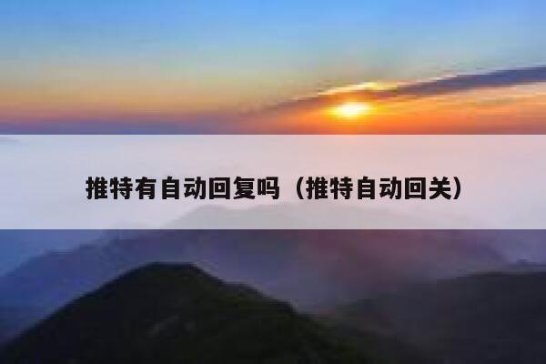 推特有自动回复吗（推特自动回关） 第1张