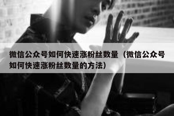 微信公众号如何快速涨粉丝数量（微信公众号如何快速涨粉丝数量的方法） 第1张