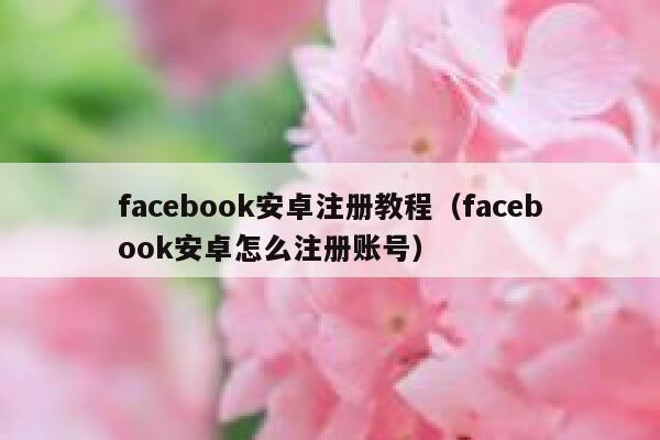 facebook安卓注册教程（facebook安卓怎么注册账号） 第1张