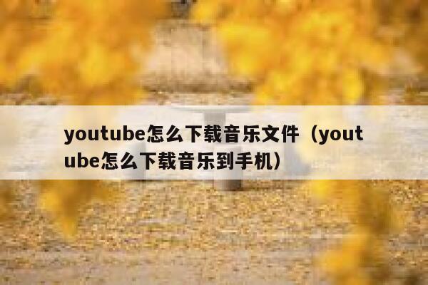 youtube怎么下载音乐文件（youtube怎么下载音乐到手机） 第1张