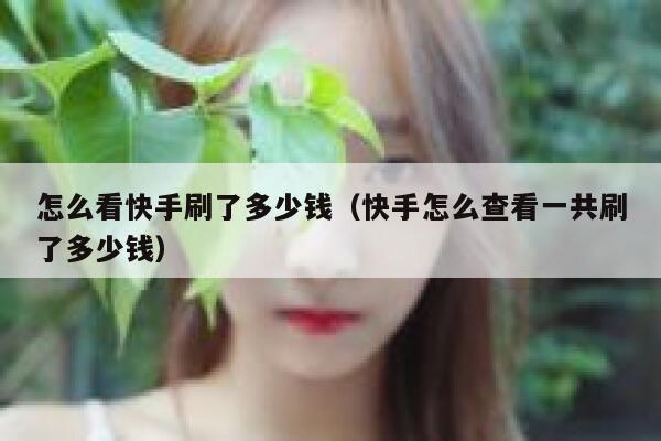 怎么看快手刷了多少钱(快手怎么查看一共刷了多少钱) 第1张 怎么看快手刷了多少钱(快手怎么查看一共刷了多少钱) 第1张