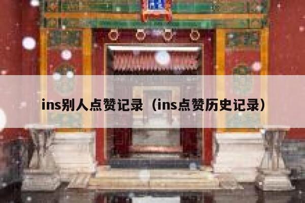 ins别人点赞记录（ins点赞历史记录） 第1张