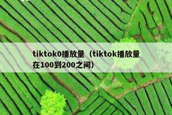 tiktok0播放量（tiktok播放量在100到200之间） 第1张