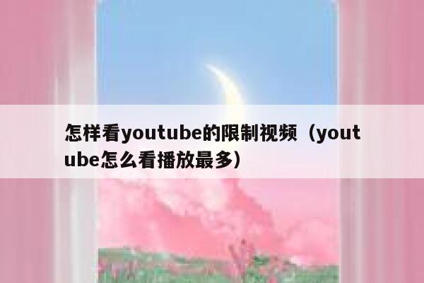 怎样看youtube的限制视频（youtube怎么看播放最多） 第1张