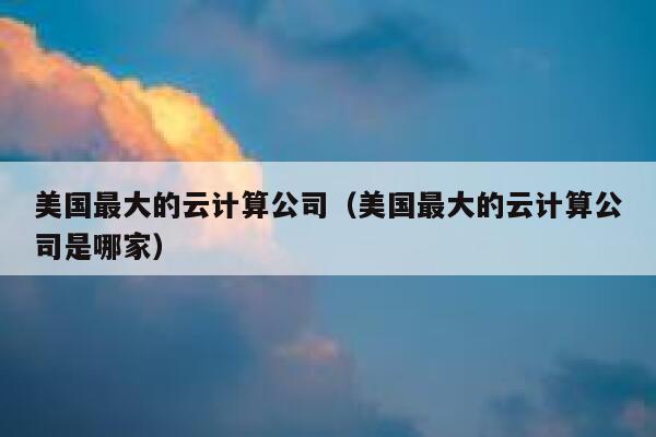 美国最大的云计算公司（美国最大的云计算公司是哪家） 第1张