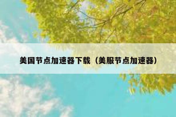 美国节点加速器下载（美服节点加速器） 第1张