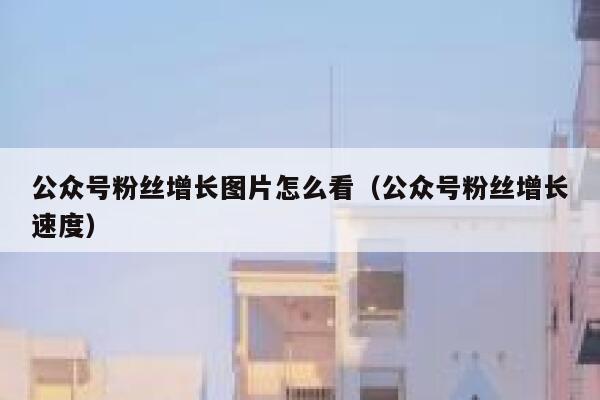 公众号粉丝增长图片怎么看（公众号粉丝增长速度） 第1张