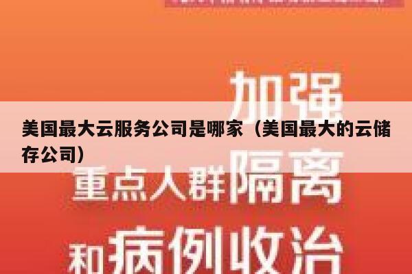 美国最大云服务公司是哪家（美国最大的云储存公司） 第1张