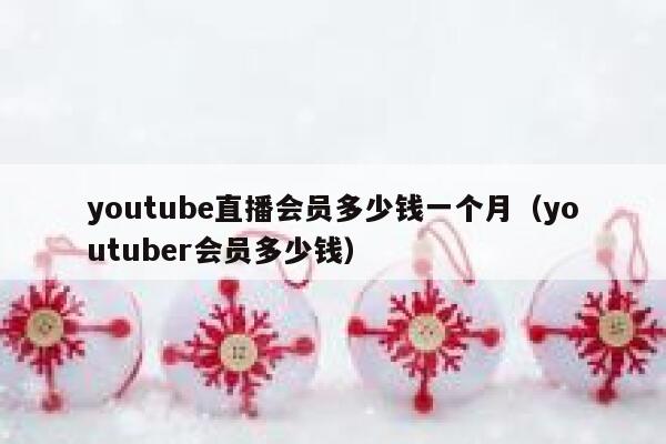 youtube直播会员多少钱一个月（youtuber会员多少钱） 第1张