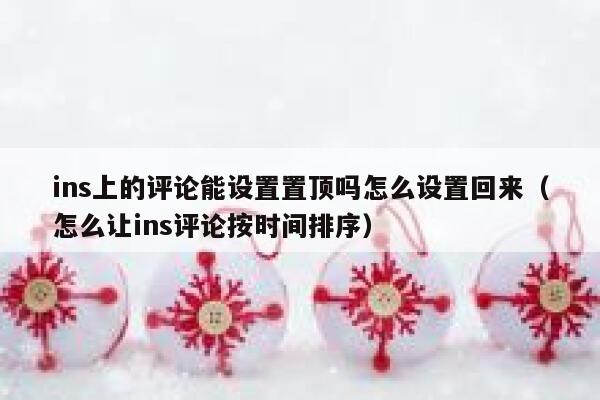 ins上的评论能设置置顶吗怎么设置回来（怎么让ins评论按时间排序） 第1张