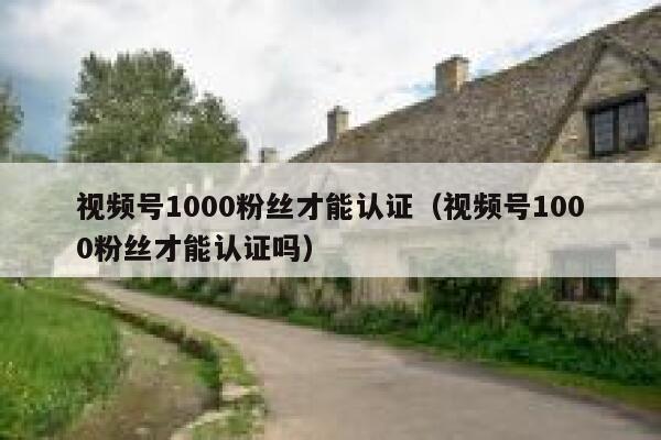视频号1000粉丝才能认证（视频号1000粉丝才能认证吗） 第1张