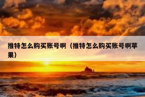 推特怎么购买账号啊（推特怎么购买账号啊苹果） 第1张